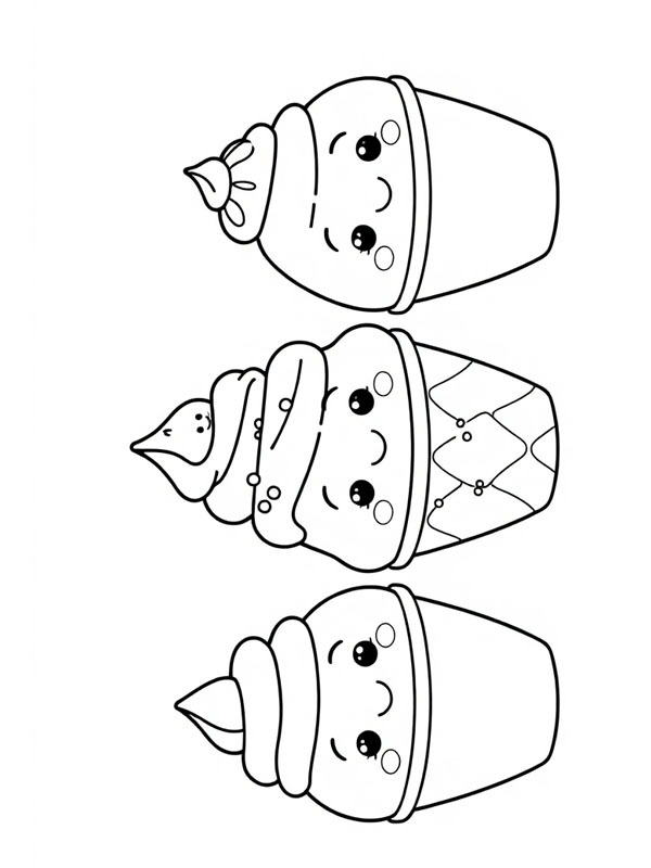 3 kawaii ice creams