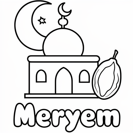 Moschea Aksa con date, luna e stella