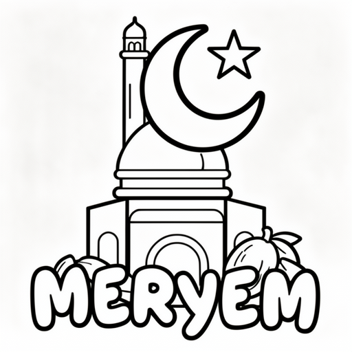 Meczet Aksa z niektórymi datami, księżycem i gwiazdą