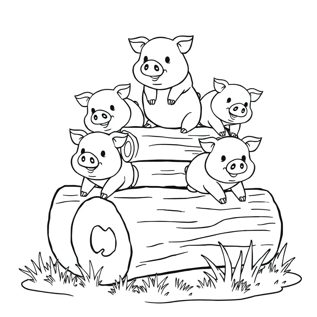 Angry fugle Cartoon Varkens Boomstammen Speels