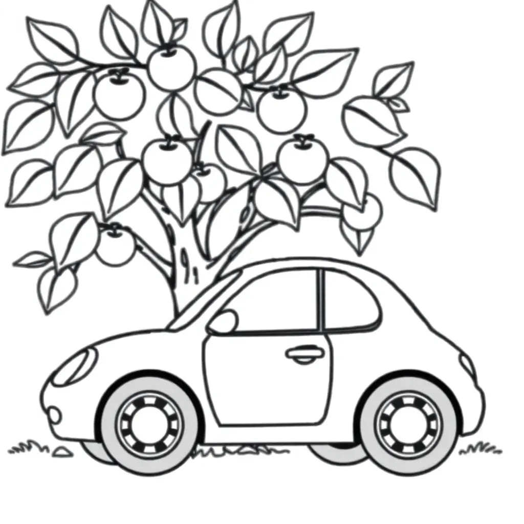 Car tree Apple Cartoon Child Friendly
