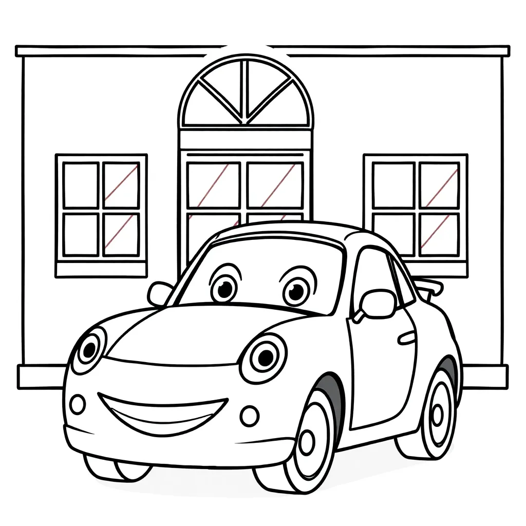 Auto-Cartoon-glückliches Abenteuer kreativ