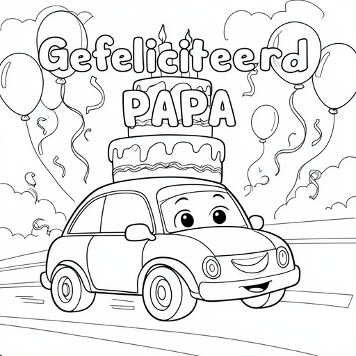 Bilfödelsedagstårta 43 ballongstreamers