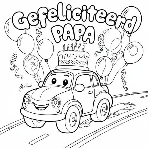 Bilfödelsedagstårta 43 ballongstreamers