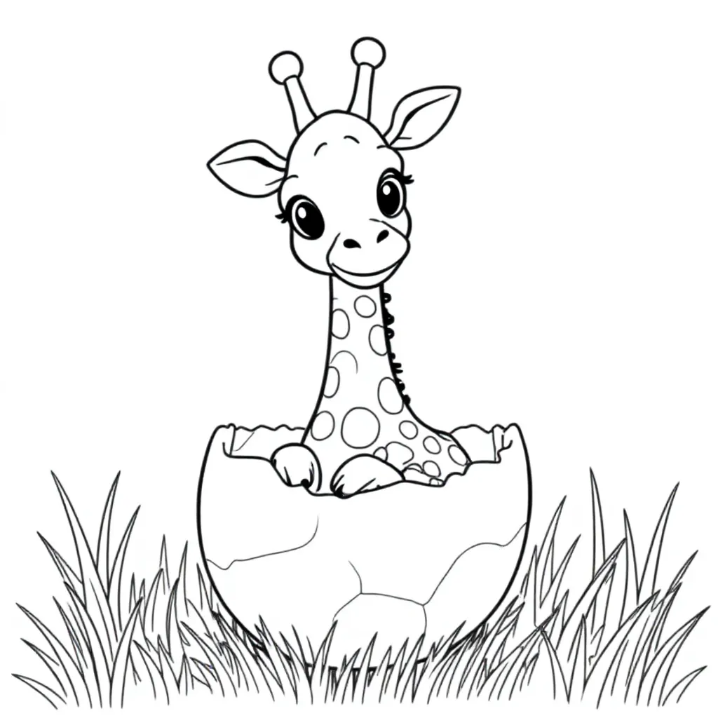 Baby-Giraffe in einem Ei
