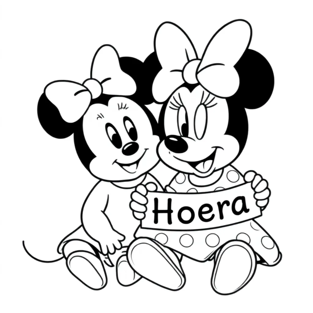 Baby, minnie mouse, hoera