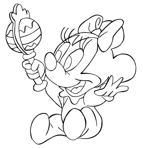 Baby Minnie Mouse met Rattle