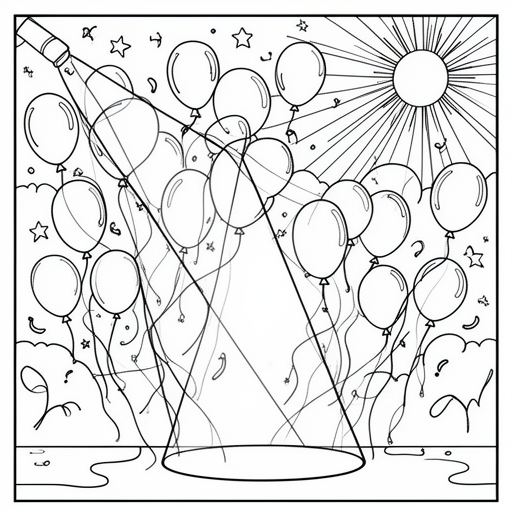 Balloner, sol, spotlight