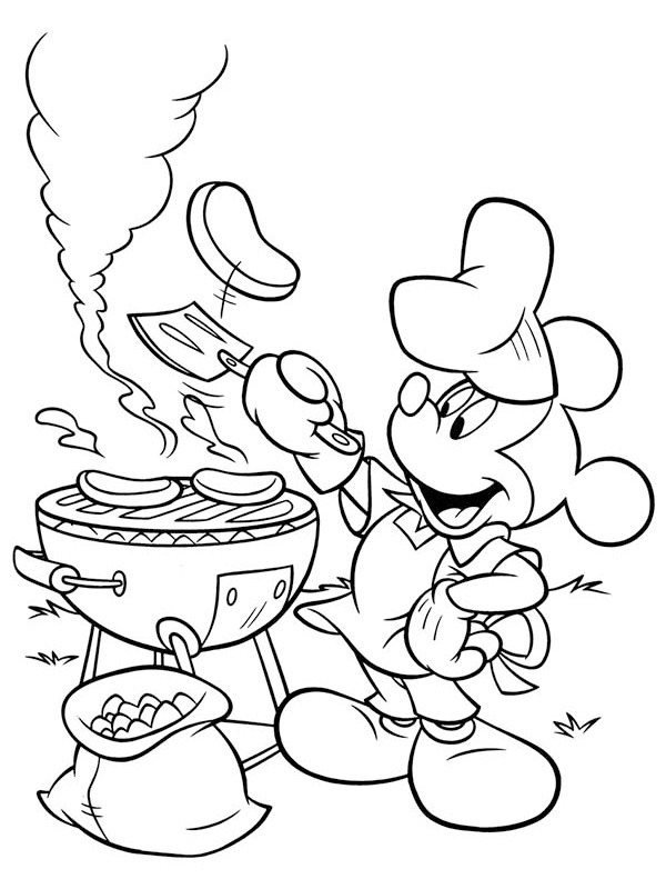 Barbecuing with Mickey Mouse