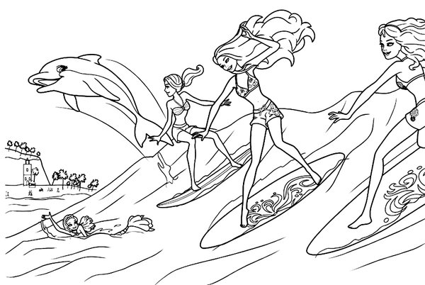 Barbie Surfing Dolphin