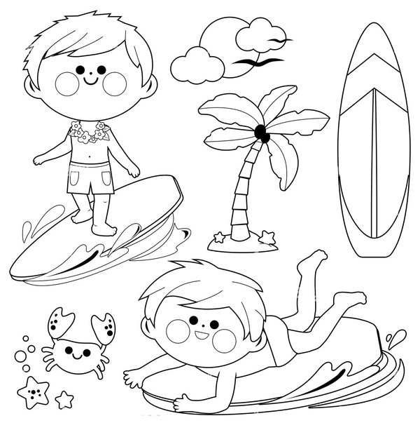 Beach Surfing Boys