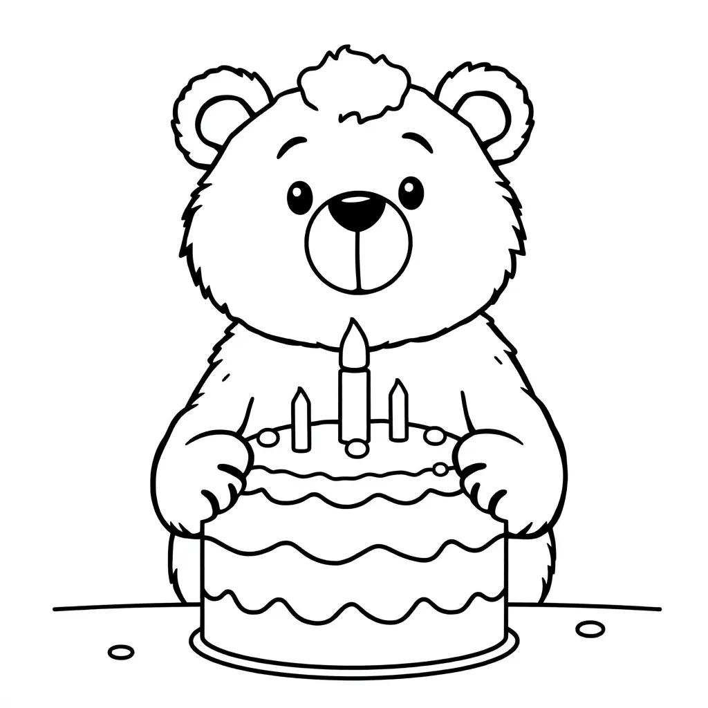 Bjørn med kage