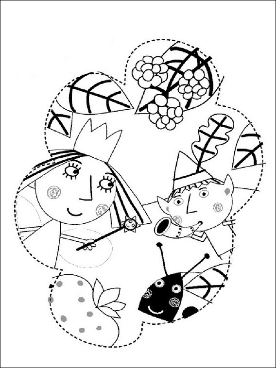 Anteprima dell'ultima pagina da colorare nel tema Ben e Holly