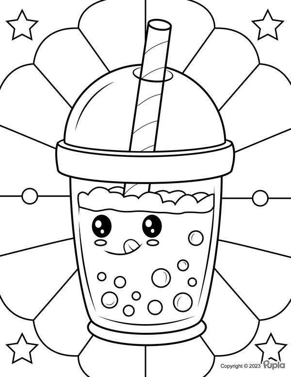 Boba Tea Sticking Tongue Out