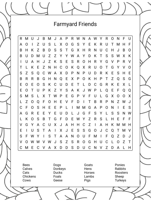 Landbrugsdyr ordsøgning