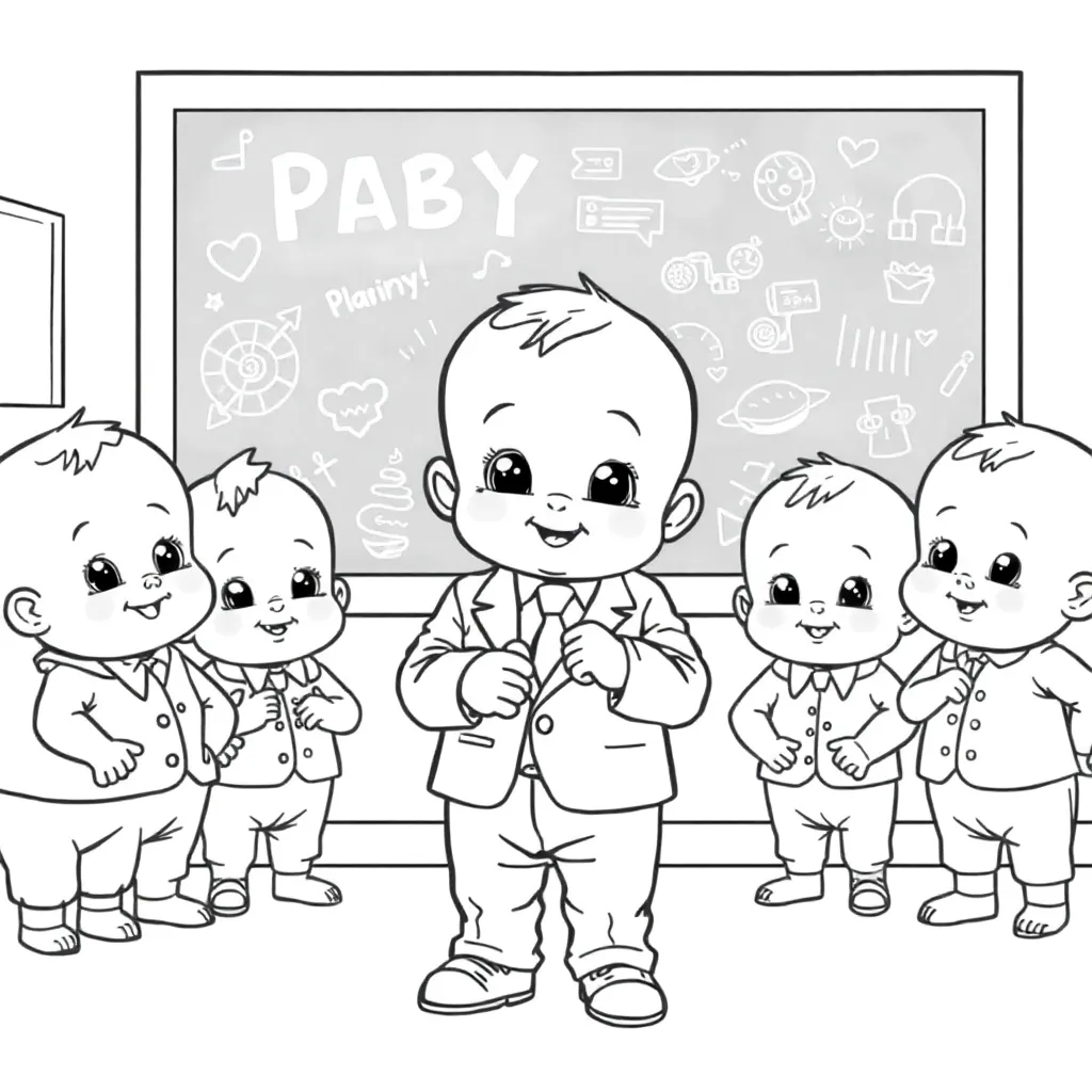 Boss Baby Cartoon Creative Drawing Kids
