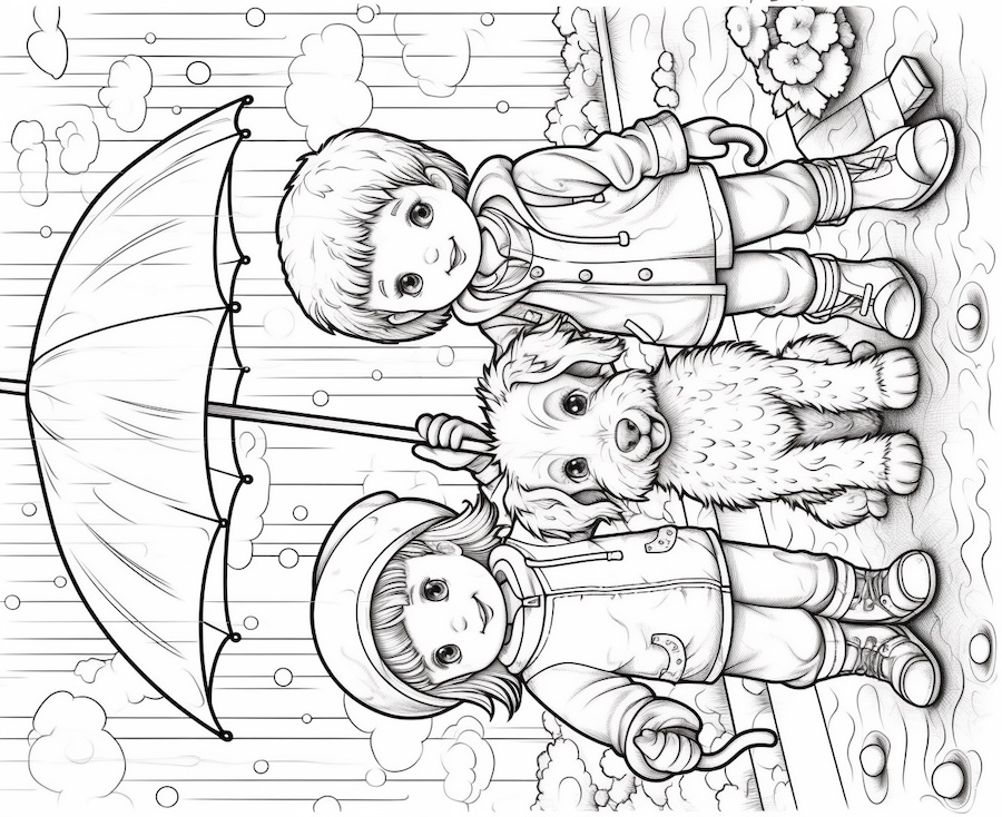 Buiten spelen in de regen