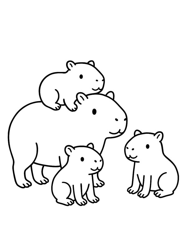 Capibara familie