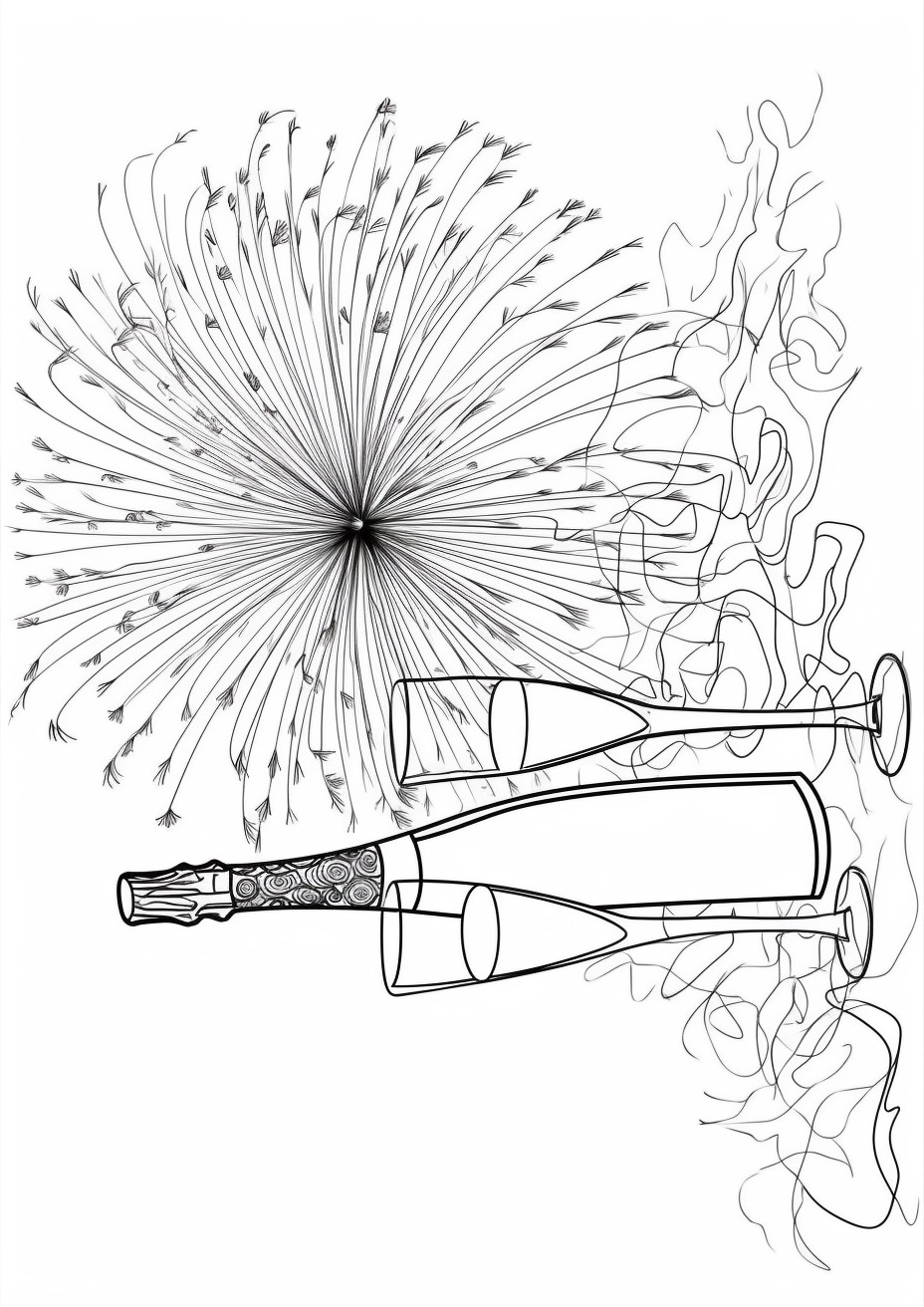 Champagne e fuochi d'artificio