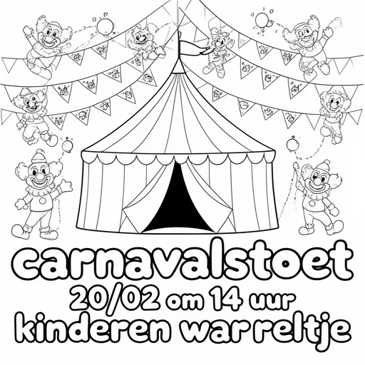 Clownflaggor och cirkustält