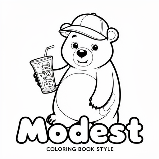 Cool bear wearing a cap and holding a fristi