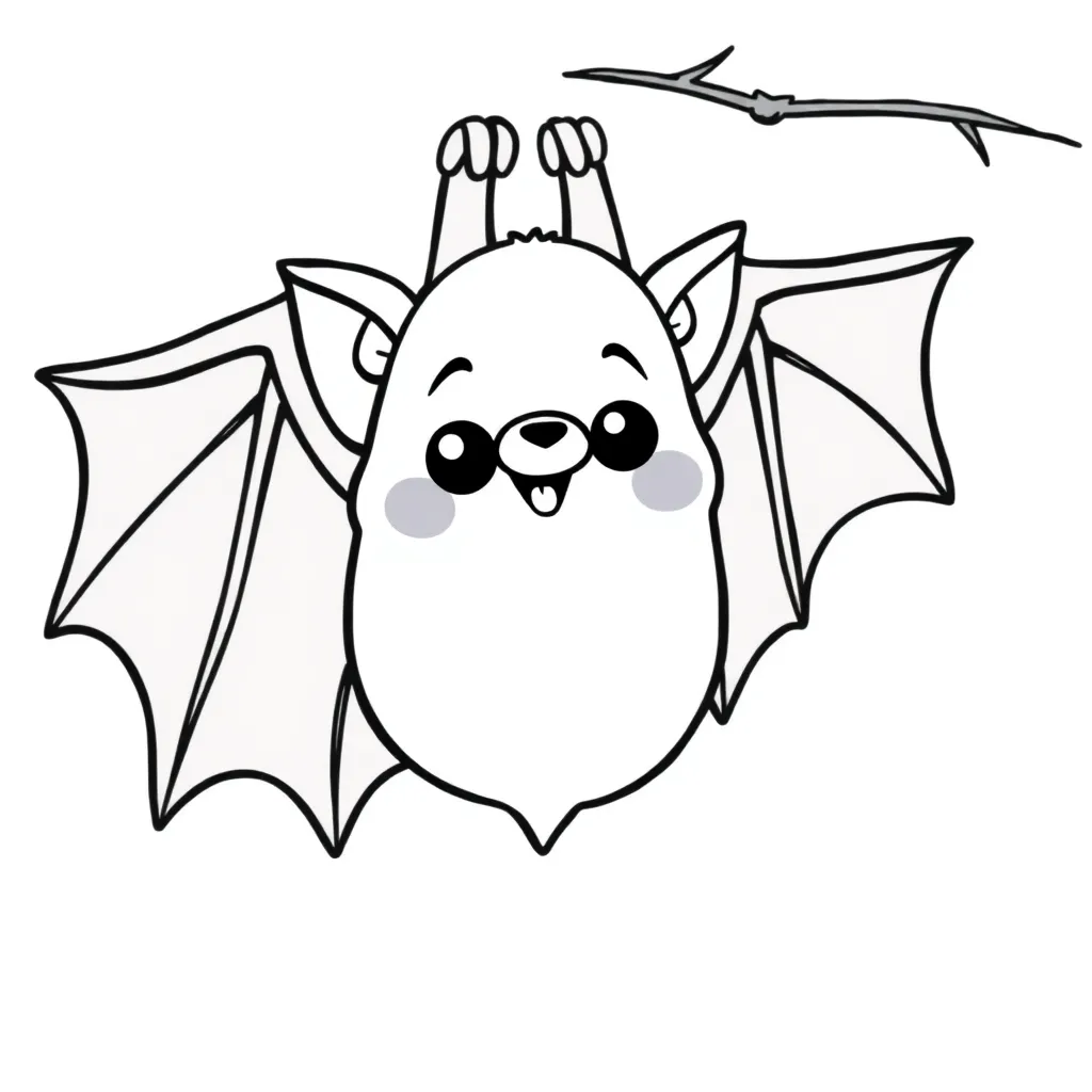 Cute, bat, hangs, upside, down