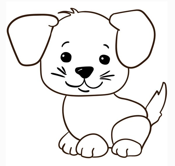 Suloinen Sitting Cartoon Puppy