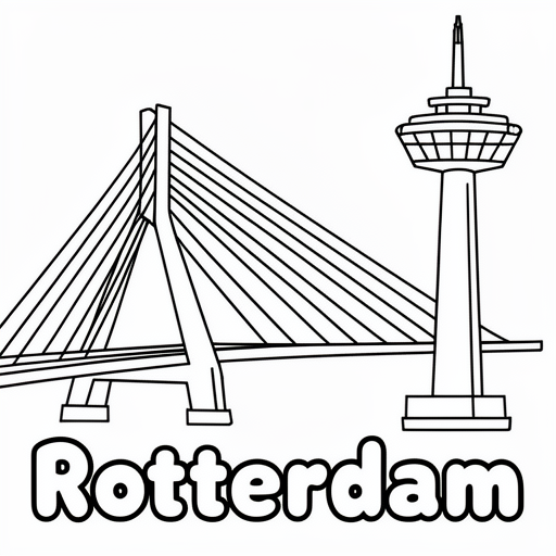 De erasmusbrug en de euromast uit rotterdam