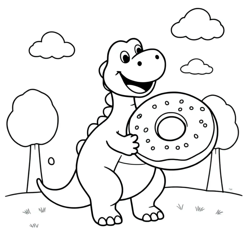 Dinosaurier mit Donut
