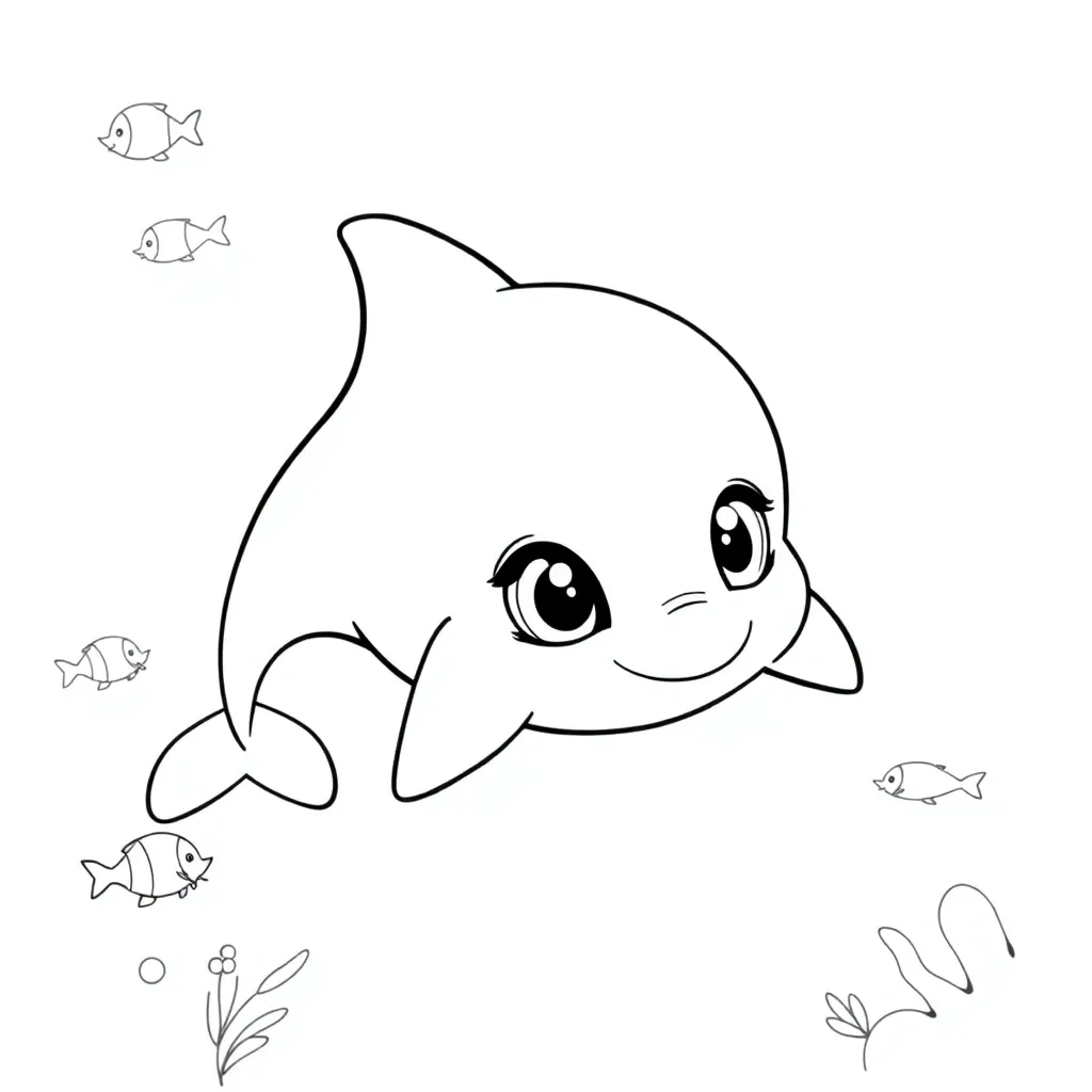 Delfin sjøpattedyr naturtegning