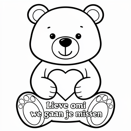 Un ours tenant un coeur