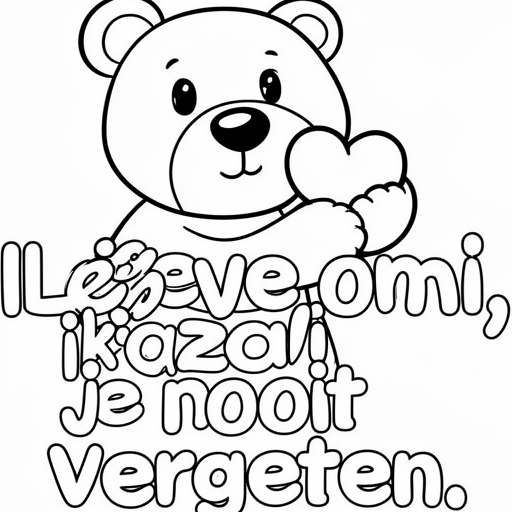 Un ours tenant un coeur