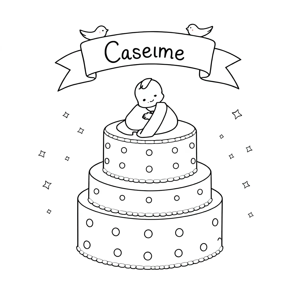 Een dooptaart waar boven de de de de naam Bram staat