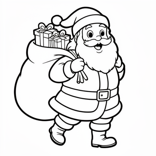 Un Babbo Natale con un sacco di regali sulle spalle