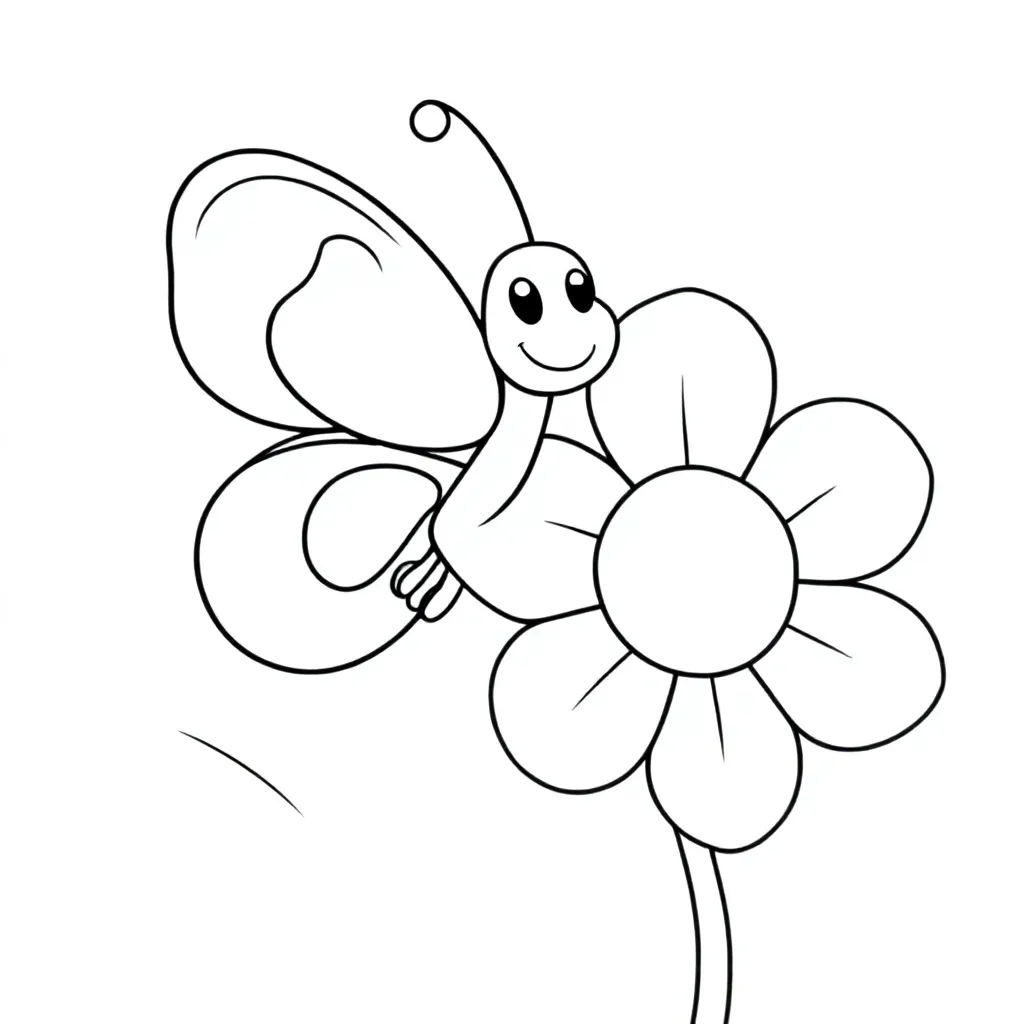 Kolorowy motyl na kwiatku