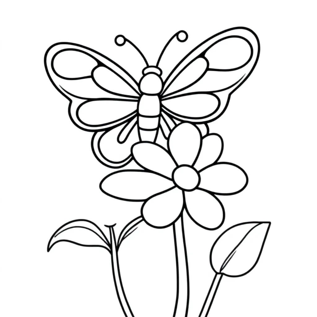 Kolorowy motyl na kwiatku