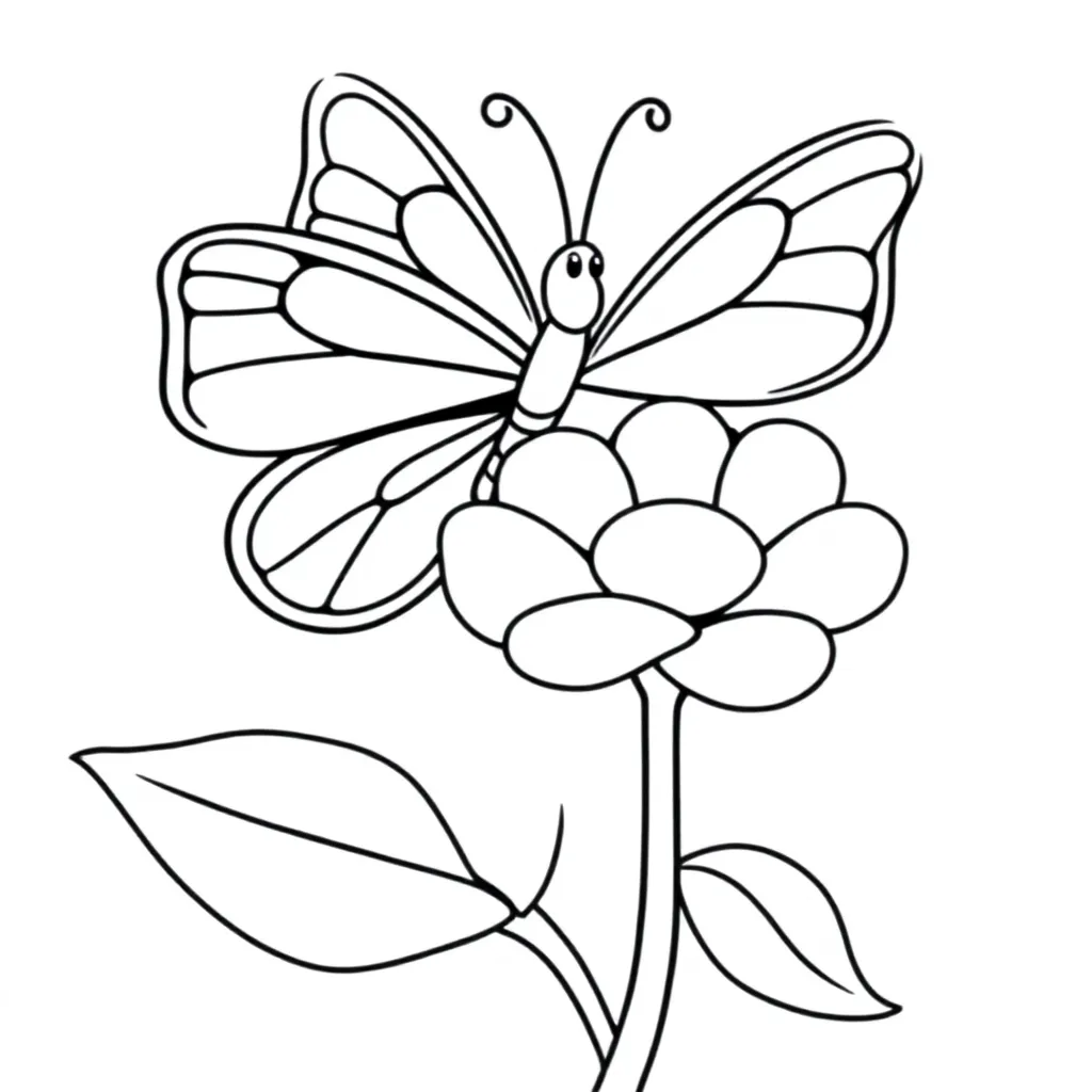 Kolorowy motyl na kwiatku