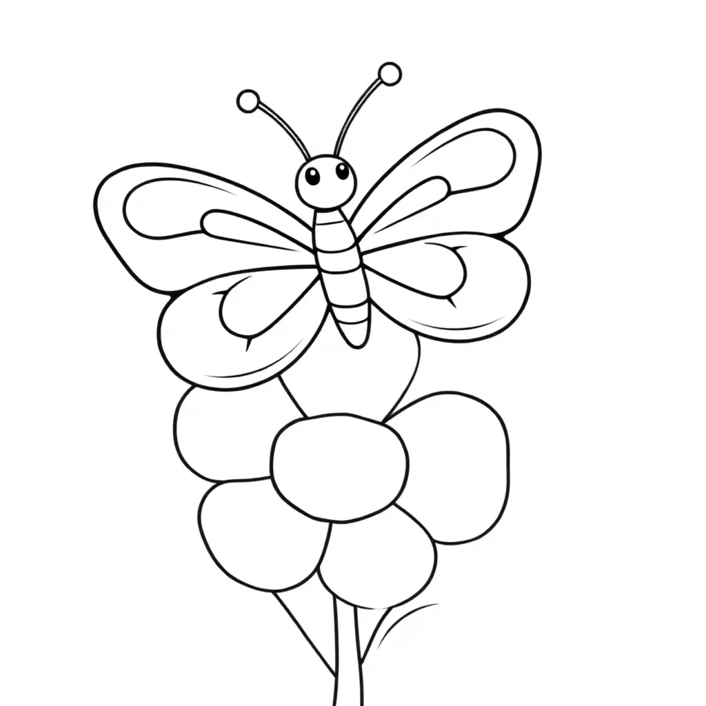 Kolorowy motyl na kwiatku