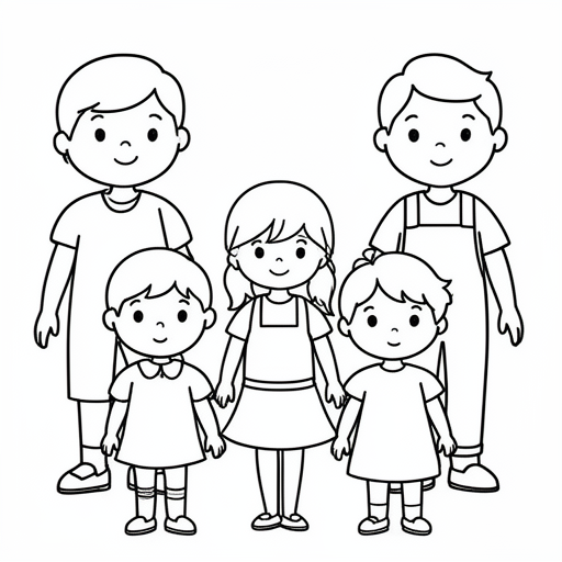 Een meisje van 8 jaar een papa een mama een broer van 10 jaar en een broertje van 6 jaar