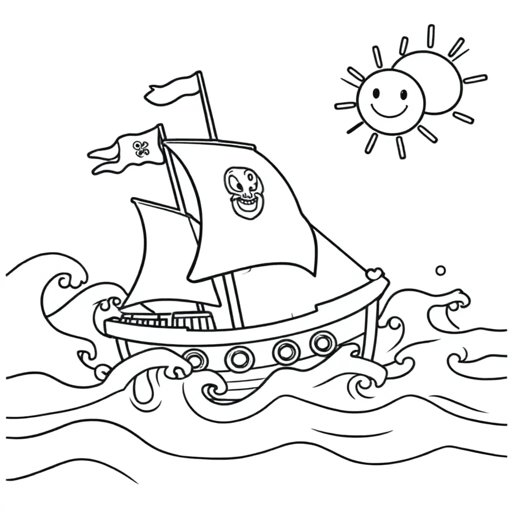 En piratbåd på det vilde hav