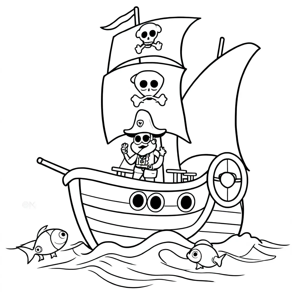 En piratbåd på det vilde hav