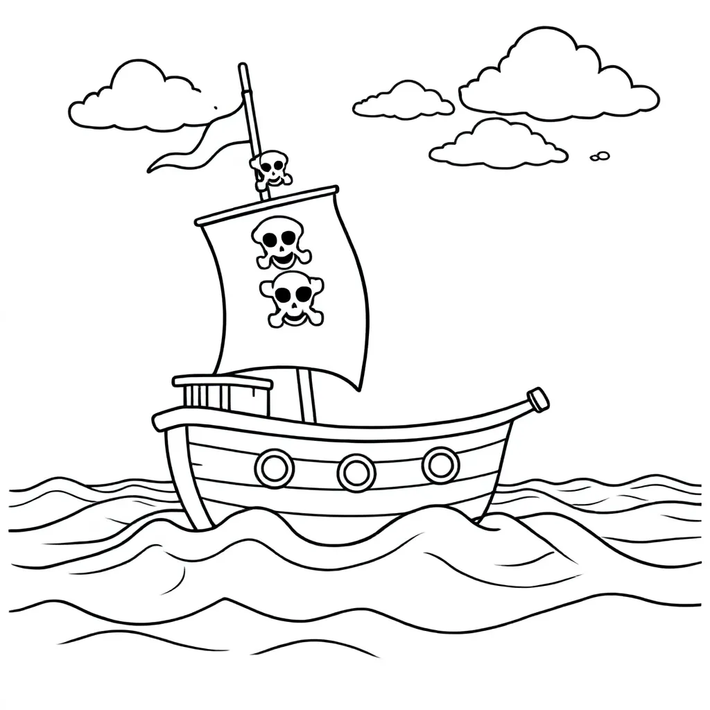 En piratbåd på det vilde hav