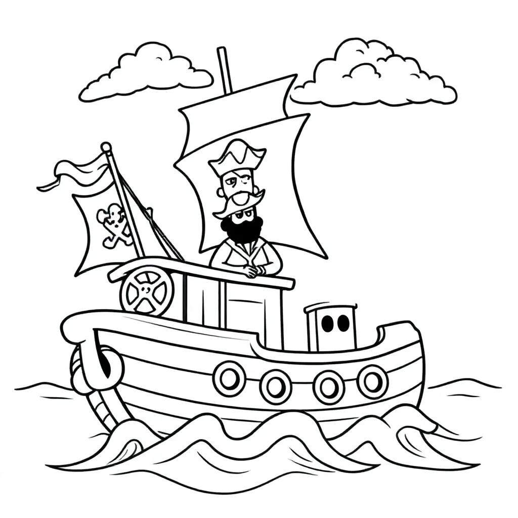 En piratbåd på det vilde hav