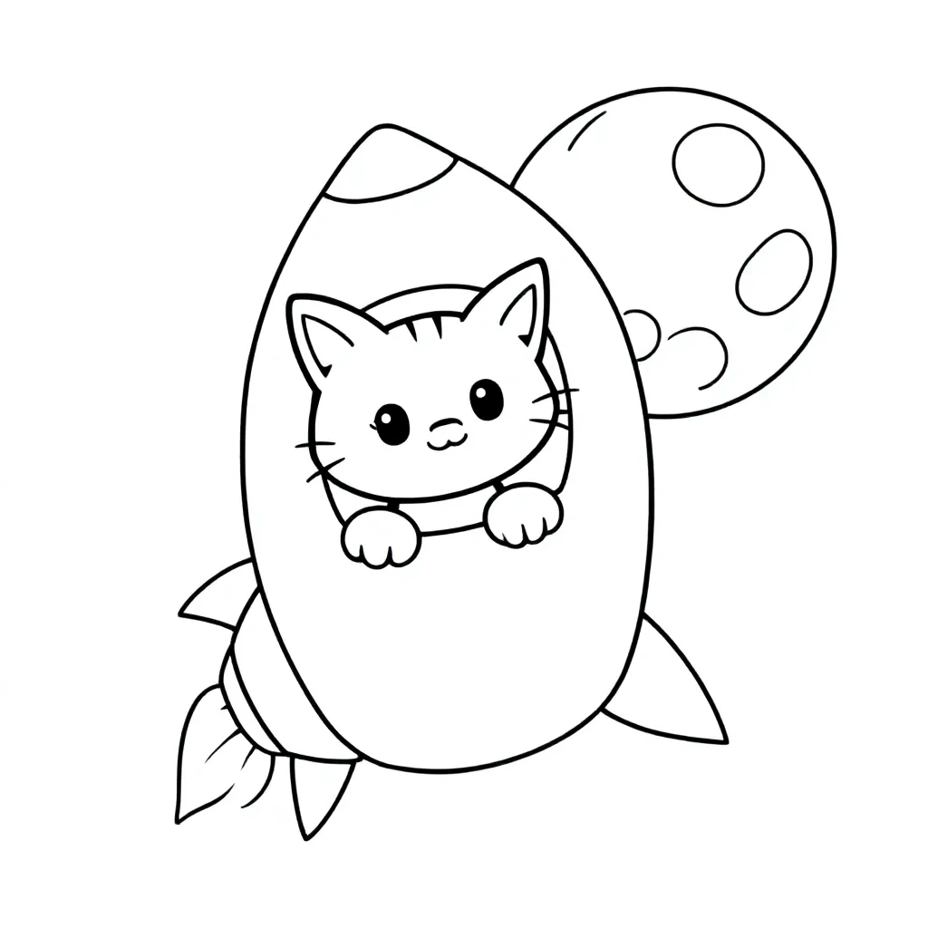 Kissa, joka lentää kuuhun raketissa