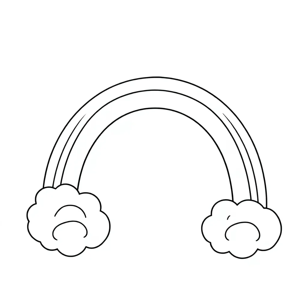 En regnbue med skyer