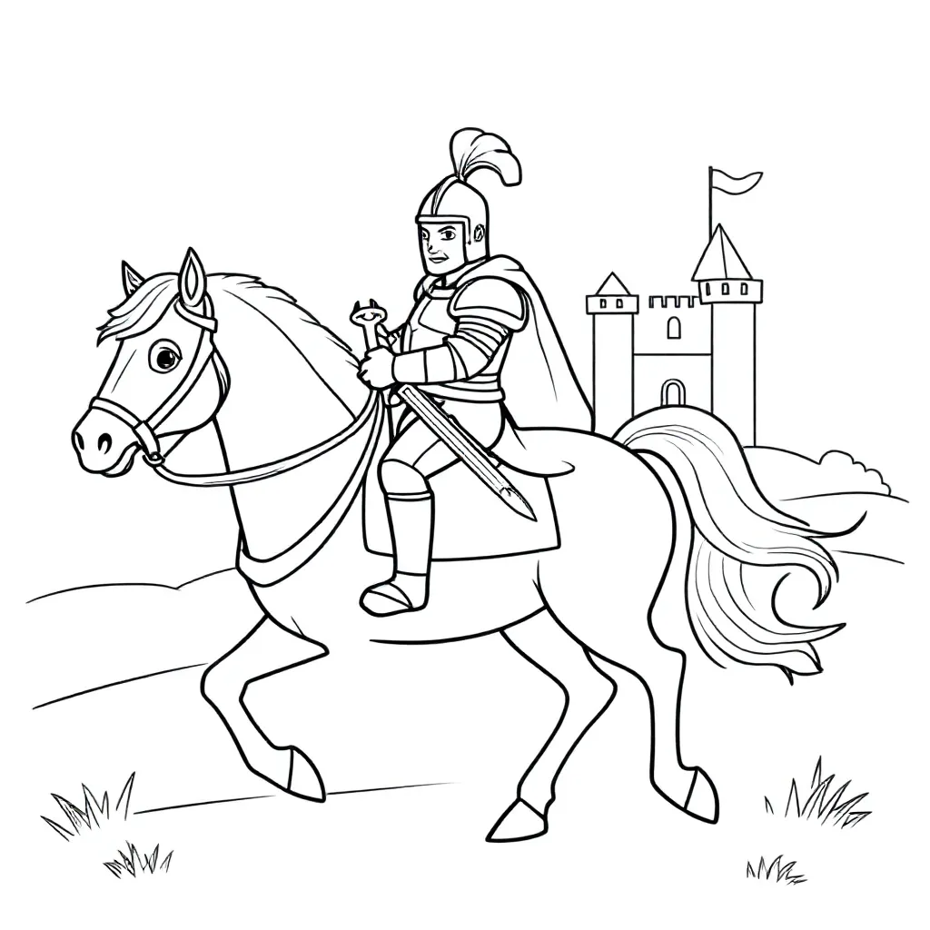 A knight on a white horse