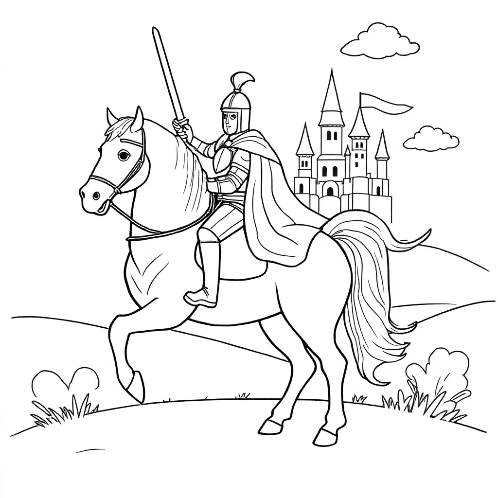 A knight on a white horse