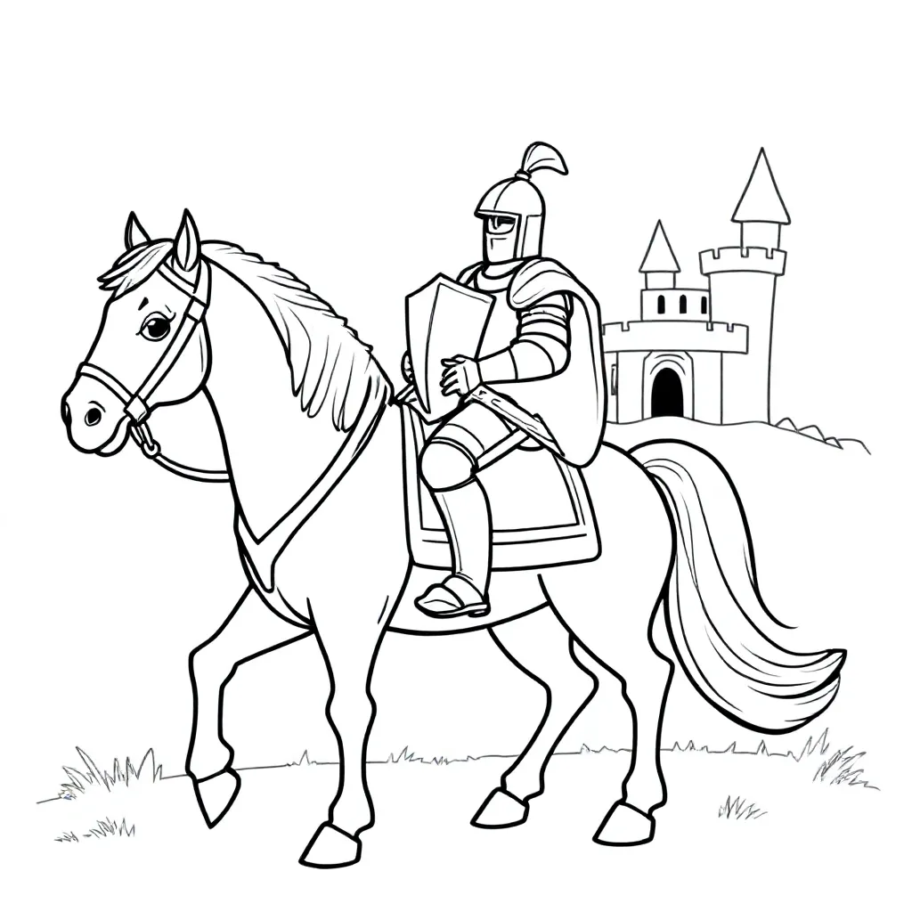 A knight on a white horse