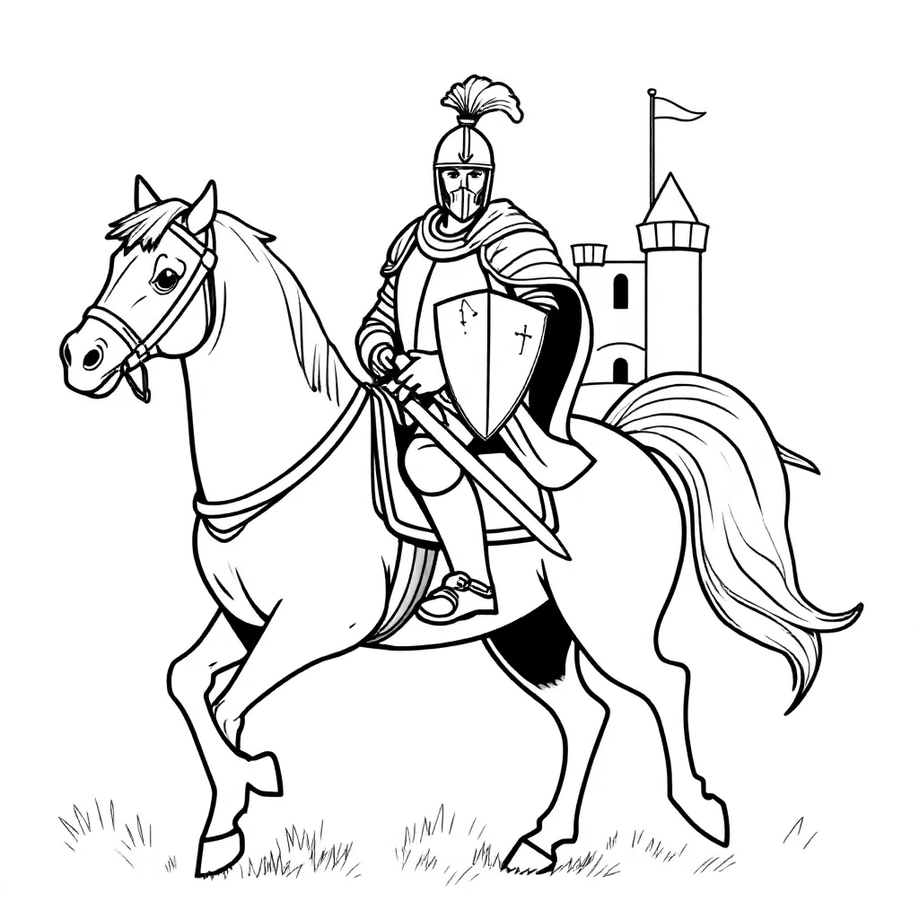 A knight on a white horse