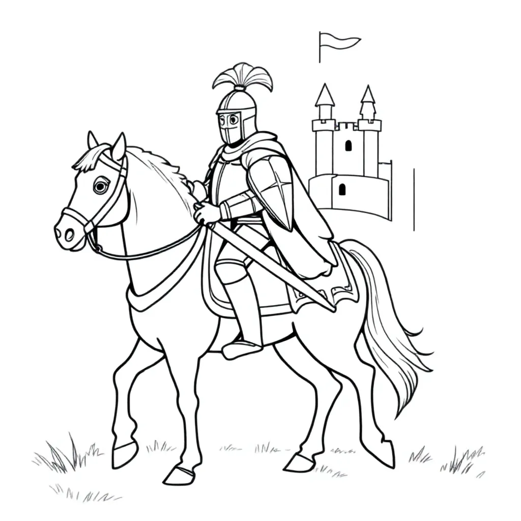 A knight on a white horse